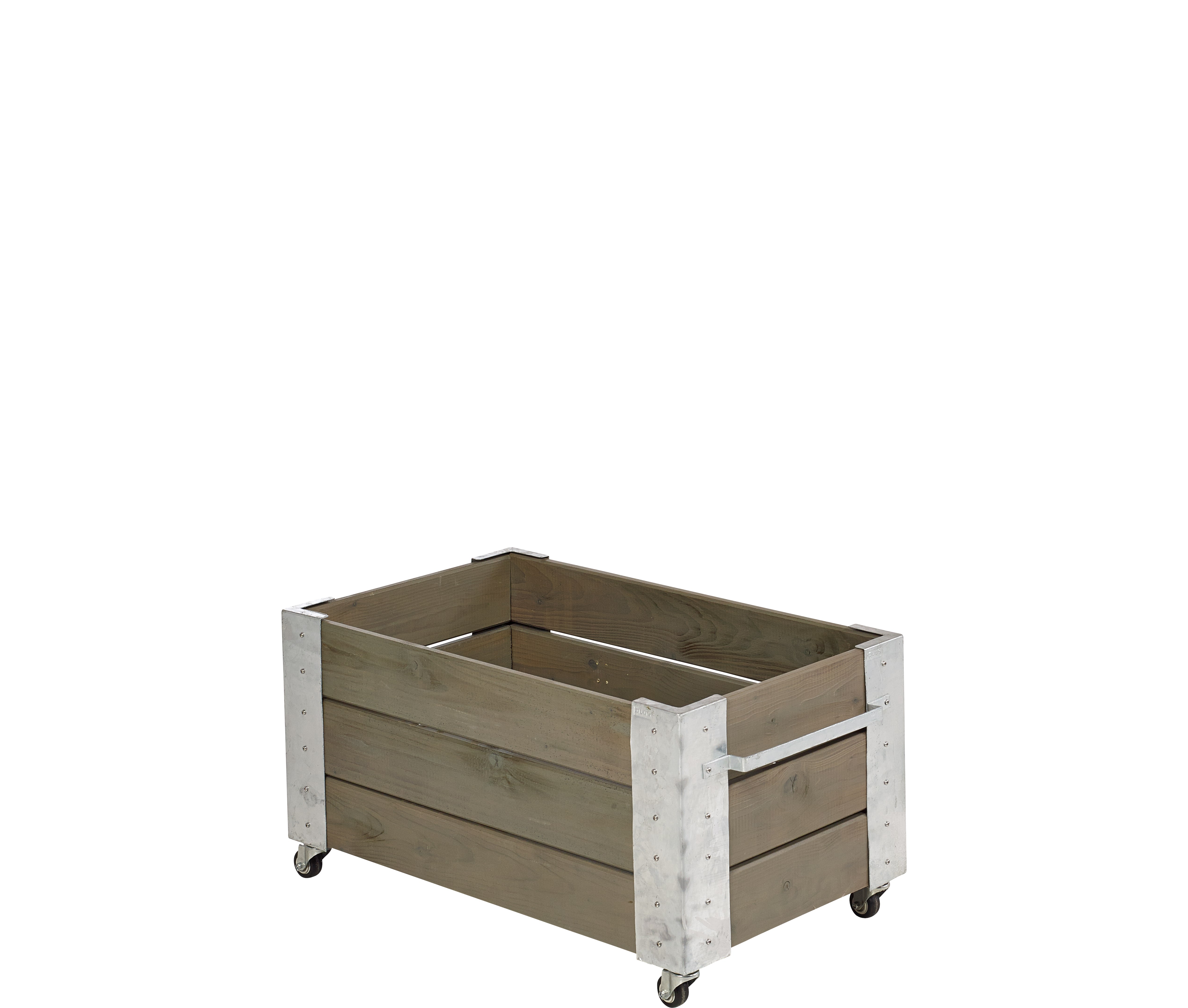 Plus Cubic blomsterkasse 87x50x45cm m/hjul gråbrun 18238-18