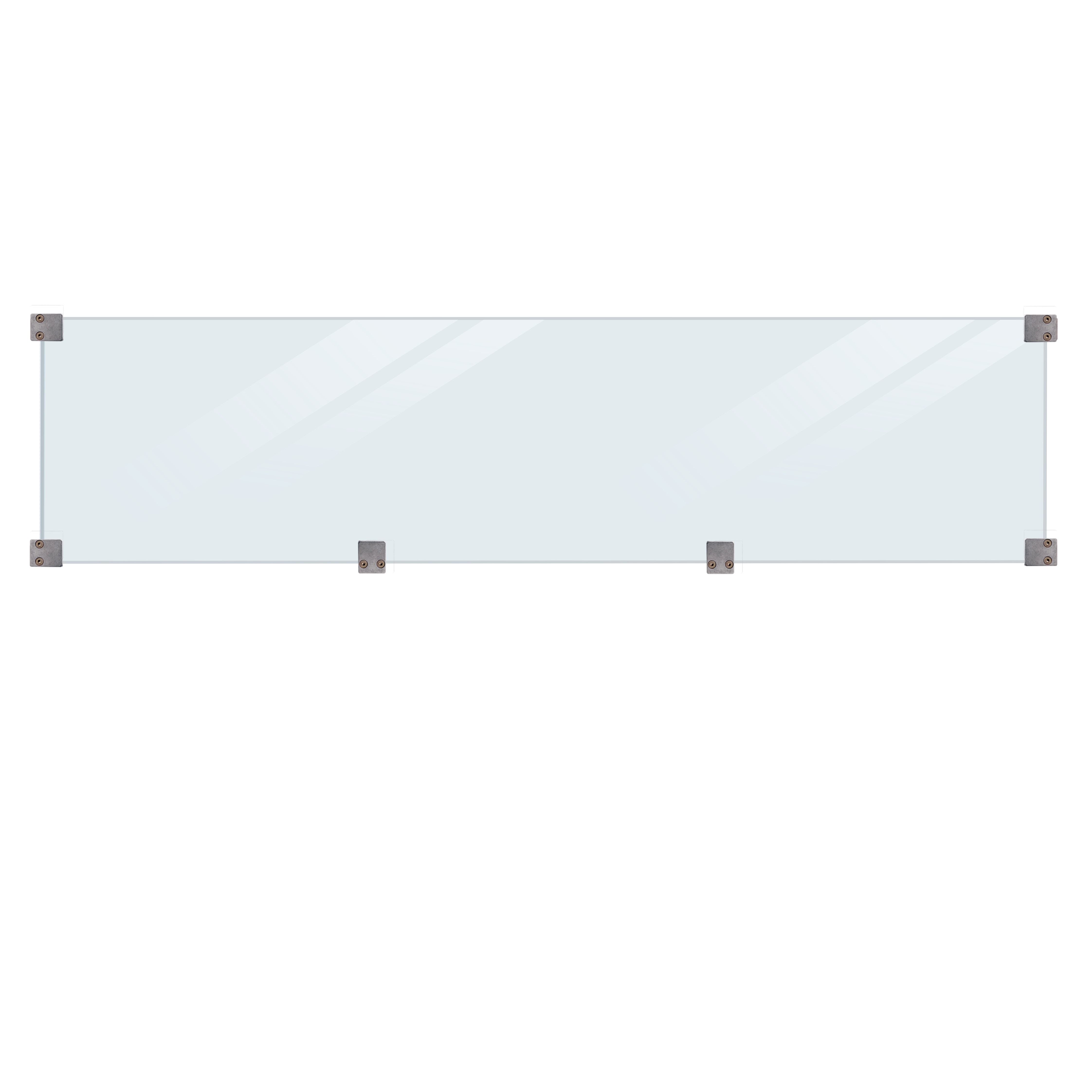 Plus Glashegn 174x44,6 cm, 6mm hærdet glas inkl. beslag og glasliste 17767-15