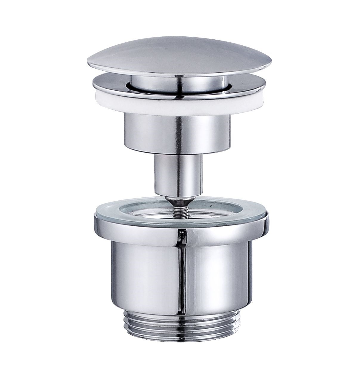 Geyser push bundventil 1 1/4"" krom