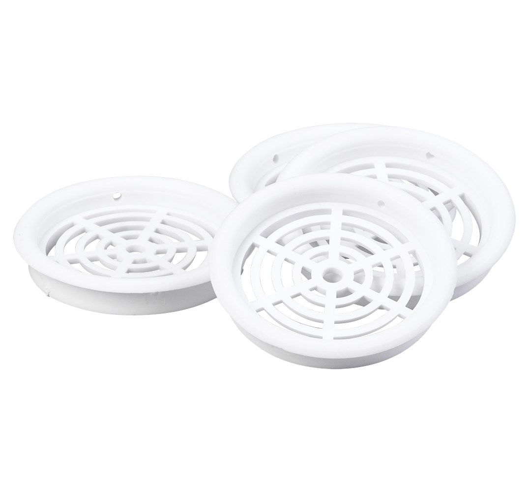 Duka skabsrist type 61,2 Ø60 mm 4 stk hvid