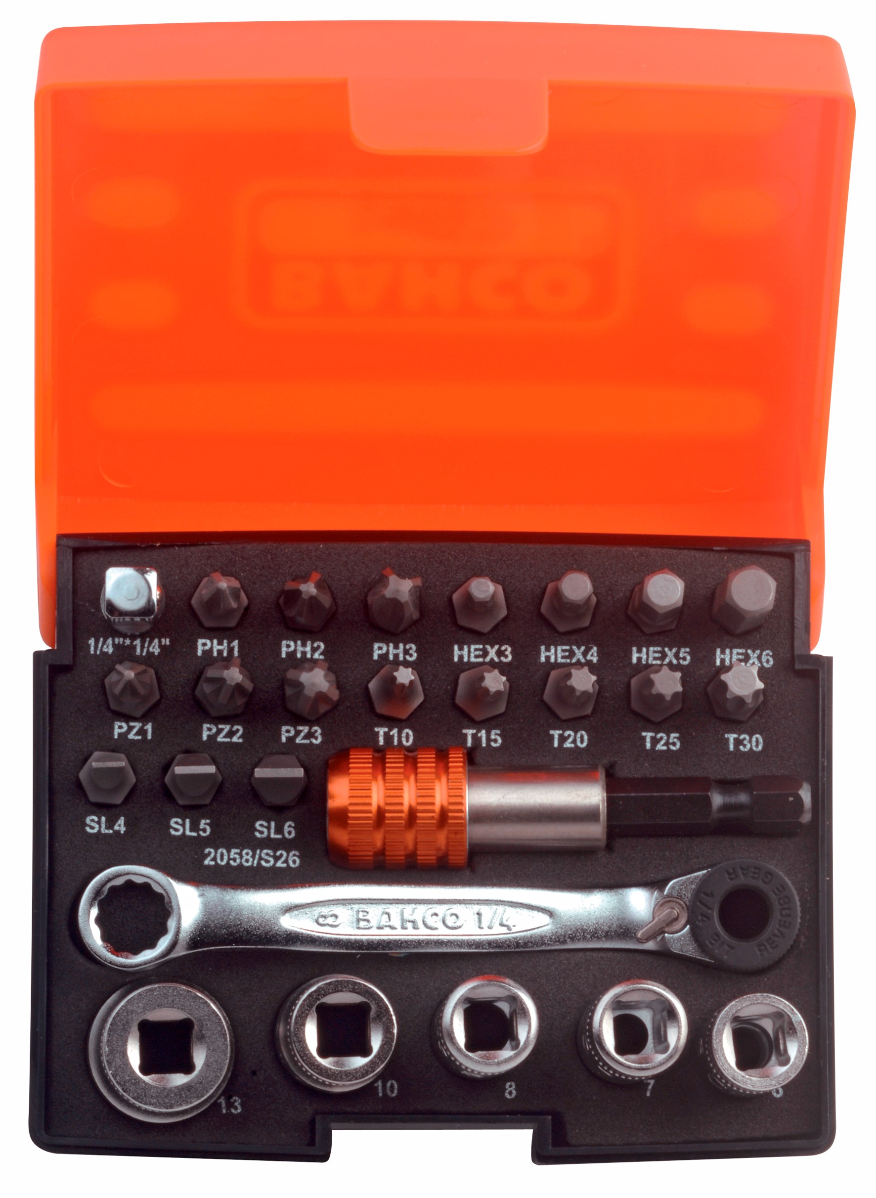 Bahco Mini Top-/Bitssæt 1/4"" - 2058/S26