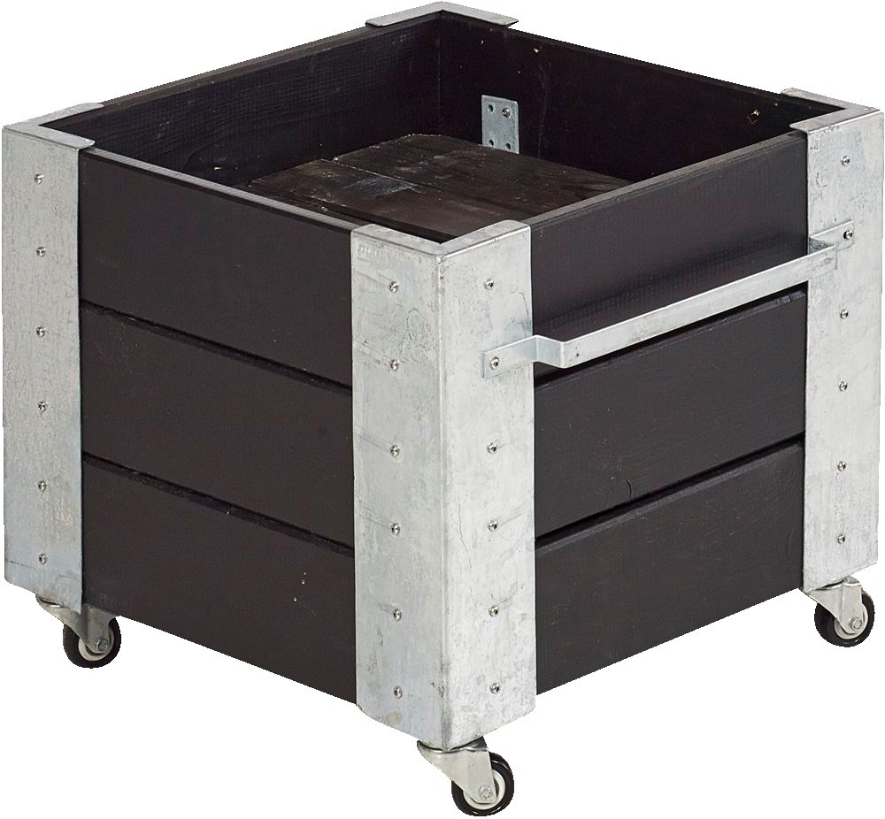 Plus Cubic blomsterkasse 46x50x45cm m/hjul sort 18237-15