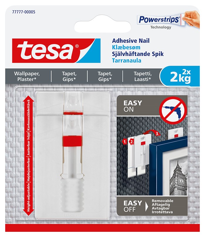 Tesa® Justerbart klæbesøm til tapet og gips (2 kg) - 2-pk