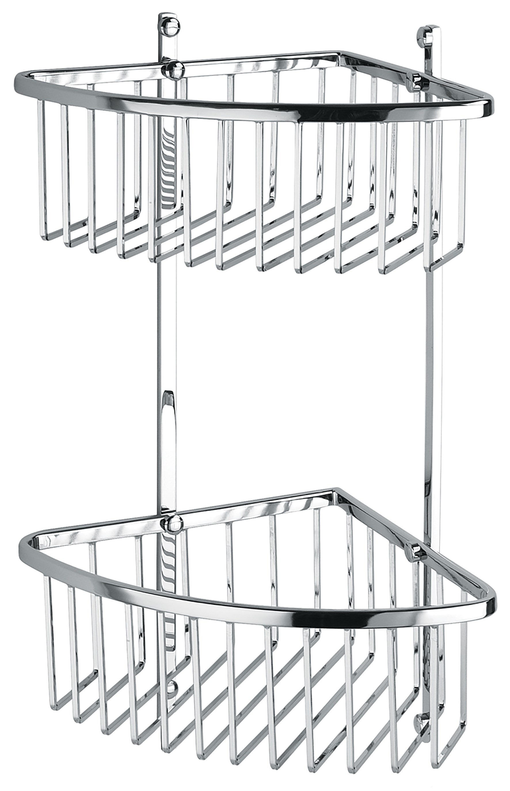 ADORA kurv dob.hjørne 205x205x390mm rustfri st./krom