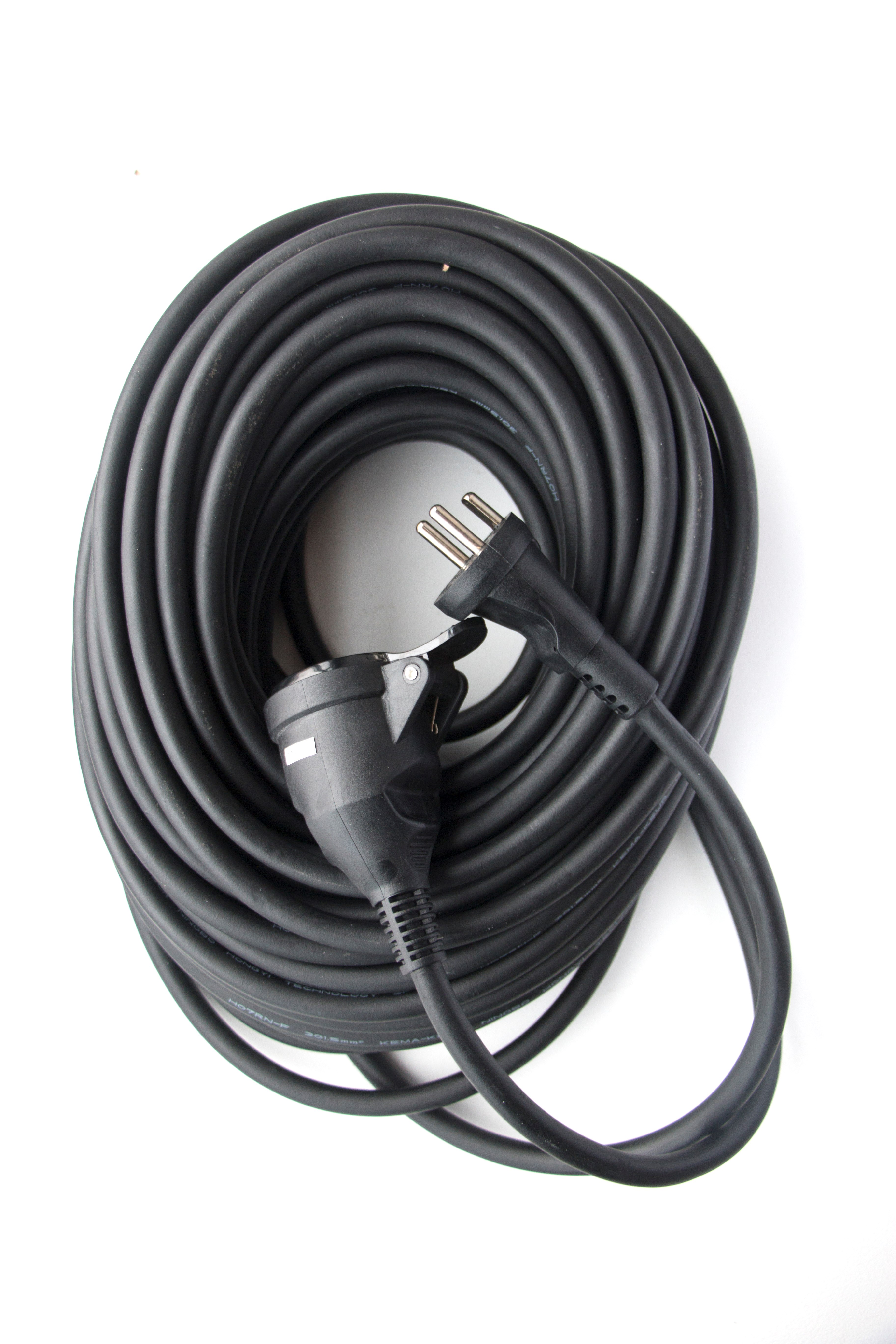 Wexim kabelsæt m/forlængerled 3G1,5mm² x 25 m sort