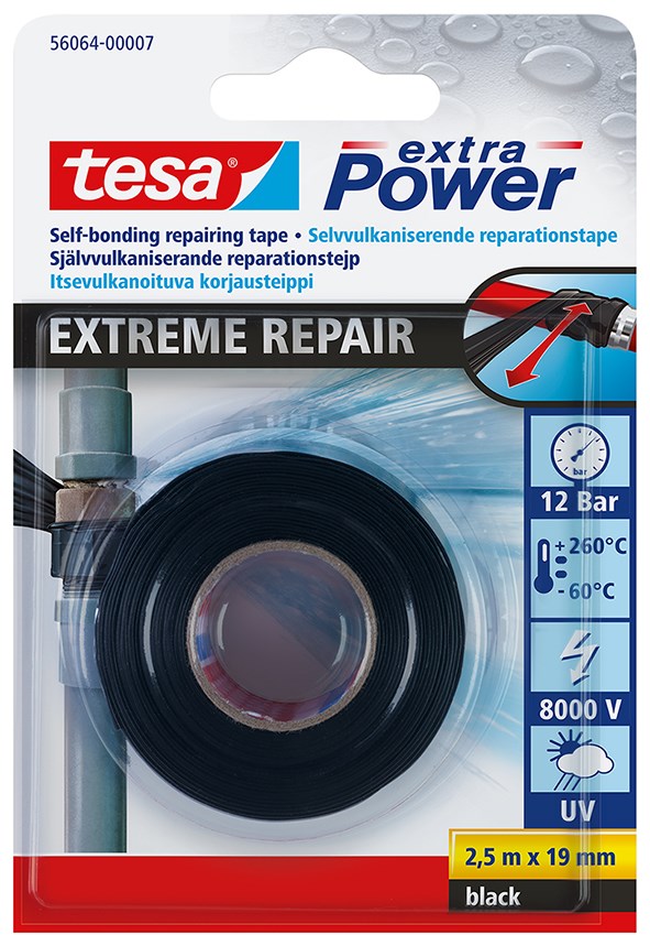 Tesa Extra Power® reparationstape 19 mm x 2,5 m sort