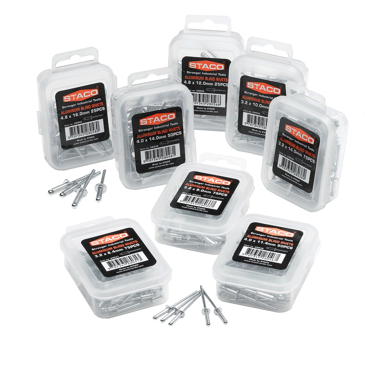 STACO blindnitte 4,0 x 11,4 mm alu/stål 50 stk
