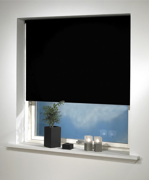 Debel Rullegardin Mørklægning - Uni Sort  140x175cm