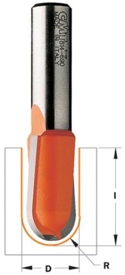 CMT Hulkehlfræser HM R 9,5x25 K8 - 914.192.11