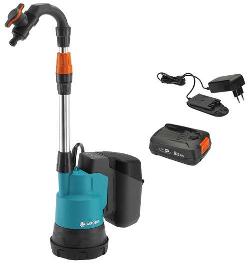 Gardena  Regnvandstønde Pumpe 2000/2 18v Inkl Batt Lader   -  14602-20