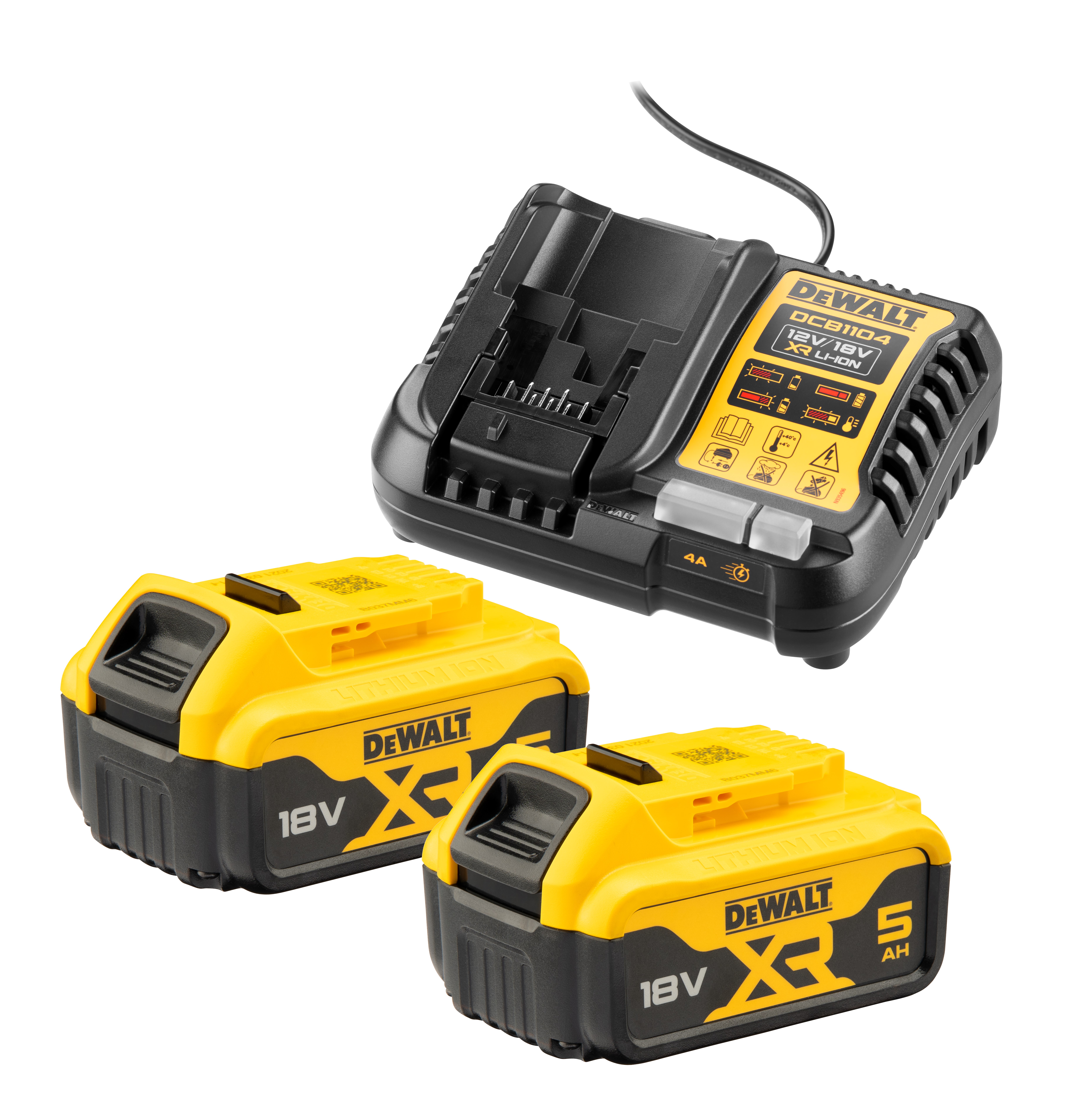 Dewalt XR 4A oplader startsæt multispænding – DCB1104P2-QW