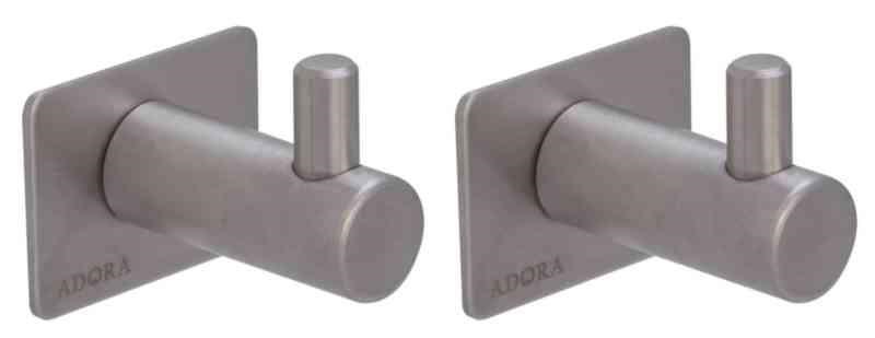 Adora Steel Håndklædekrog m/tap - krom - 2 stk.