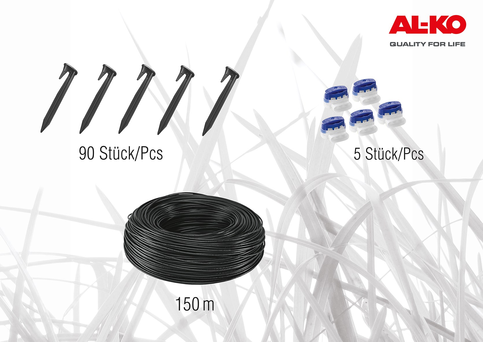 AL-KO Installationskit 150 M Kabel + 90 Pløkker